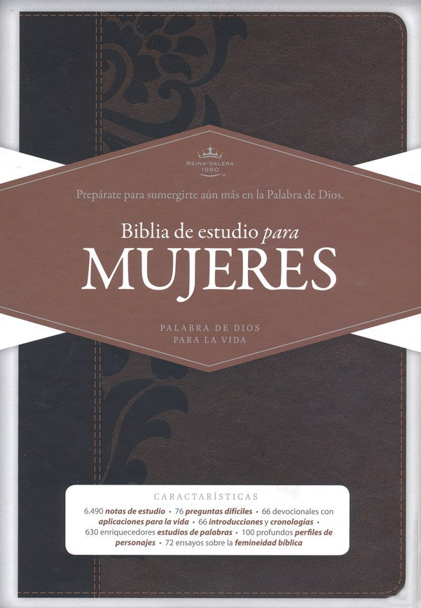 Biblia RVR 1960 de Estudio para Mujeres Café Símil Piel