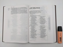 Cargar imagen en el visor de la galería, Biblia NBLA una Columna con Referencias Letra Grande Tapa Dura Tela Gris Letra Roja
