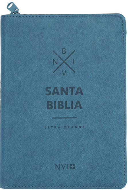 Biblia NVI Letra Grande Tamaño Mediano Zipper Azul