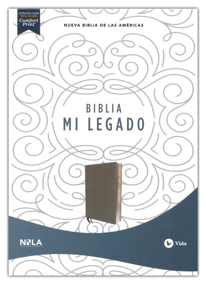 Biblia NBLA Legado Piel Gris una Columna Interior a dos Colores