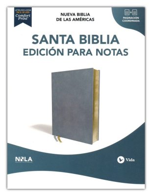 Biblia NBLA para Notas Piel Azul Pizarra Letra Roja