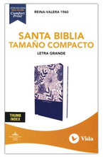 Cargar imagen en el visor de la galería, Biblia RVR 1960 Compacta Tapa Dura Azul Floral Índice
