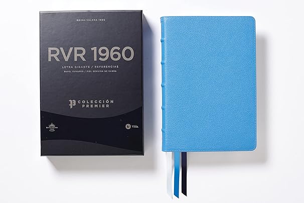 Biblia RVR 1960 Letra Gigante Colección Premier Azul Interior a dos Colores: Limitada