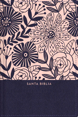 Biblia RVR 1960 Compacta Tapa Dura Azul Floral Índice