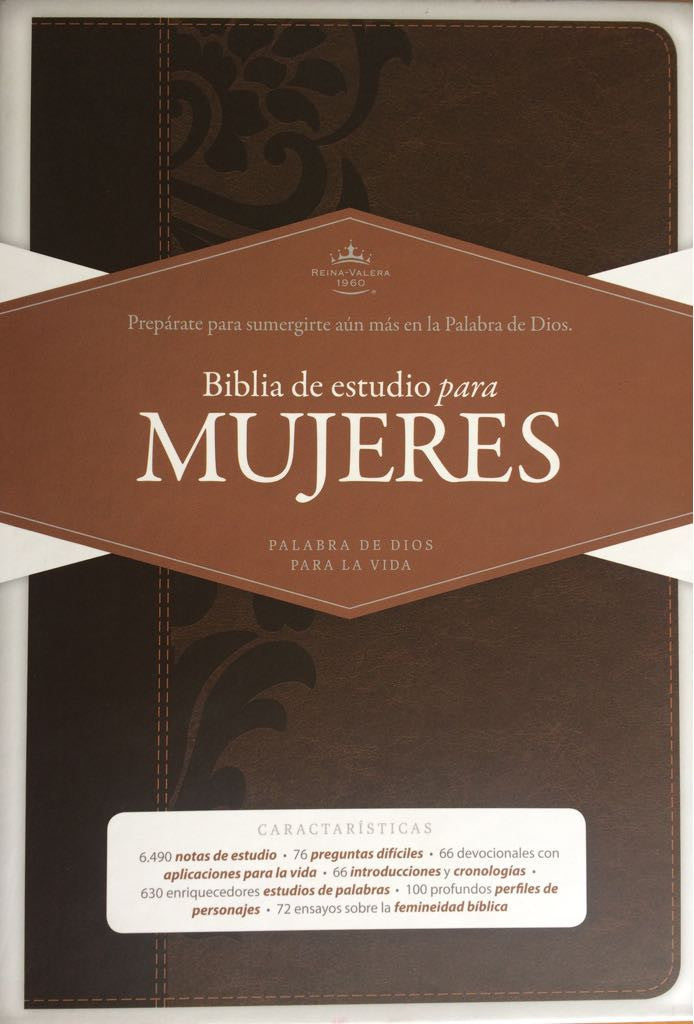 Biblia RVR 1960 de Estudio para Mujer Café Símil Piel con Índice