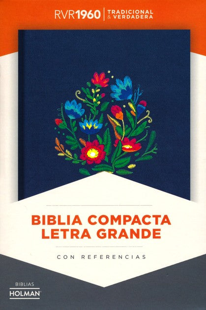 Biblia RVR 1960 Compacta Bordado sobre tela con índice