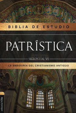 Biblia RVR 1977 de Estudio Patrística Negra Símil Piel con Índice