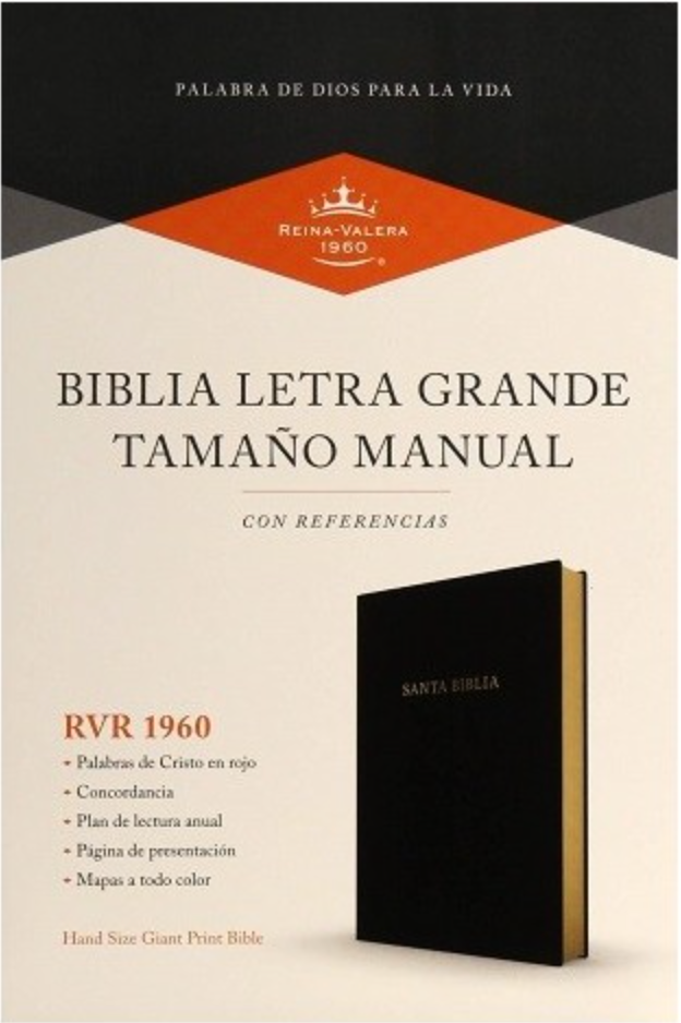 Biblia RVR 1960 Letra Grande Tamaño Manual Piel Fabricada Negro