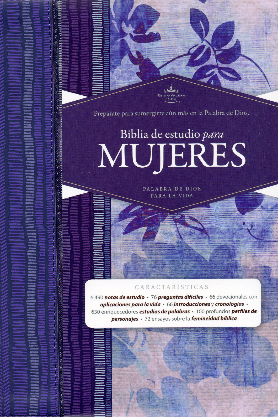 Biblia RVR 1960 de Estudio Mujeres Tapa Dura Azul Floriado