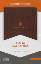 Cargar imagen en el visor de la galería, Biblia RVR 1960 Ultrafina Marrón Piel Fabricada con Índice
