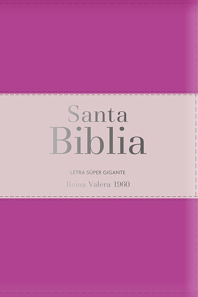 Biblia RVR 1960 Letra Súper Gigante Tricolor Fucsia Palo Rosa Fucsia con Cierre con Índice