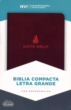 Cargar imagen en el visor de la galería, Biblia NVI Compacta Letra Grande Marrón Piel Fabricada
