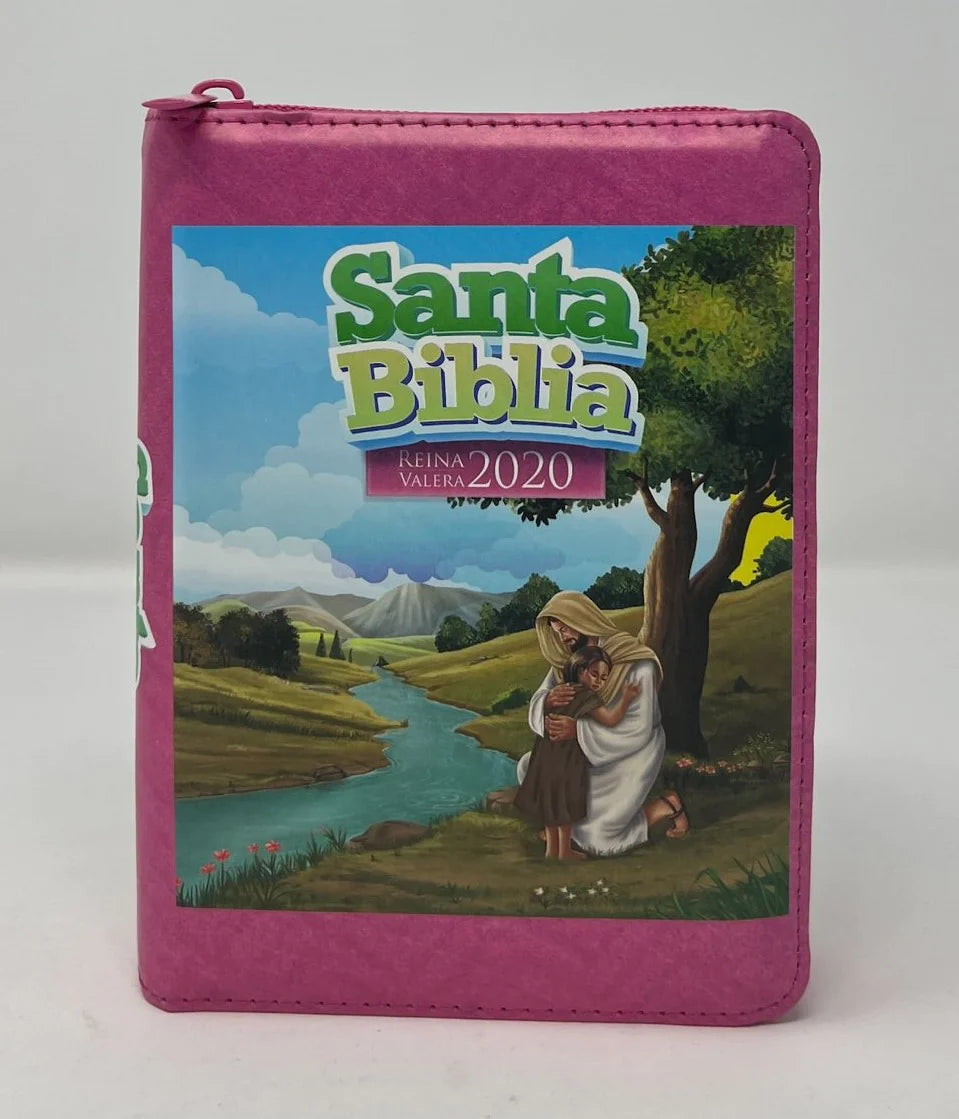 Biblia RVR 2020 para Niñas Rosada Vinilo con Cierre