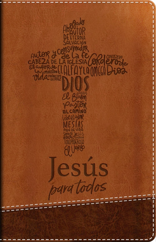 Biblia RVR 1960 Jesús para Todos Letra Grande Tamaño Manual Café Símil Piel