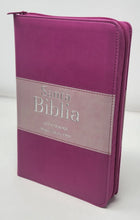 Cargar imagen en el visor de la galería, Biblia RVR 1960 Letra Grande Tamaño Manual Tricolor Fucsia Palo Rosa Fucsia con Cierre con Índice
