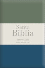 Cargar imagen en el visor de la galería, Biblia RVR 1960 Letra Grande Tamaño Manual Tricolor Gris Crema Azúl con Cierre con Índice
