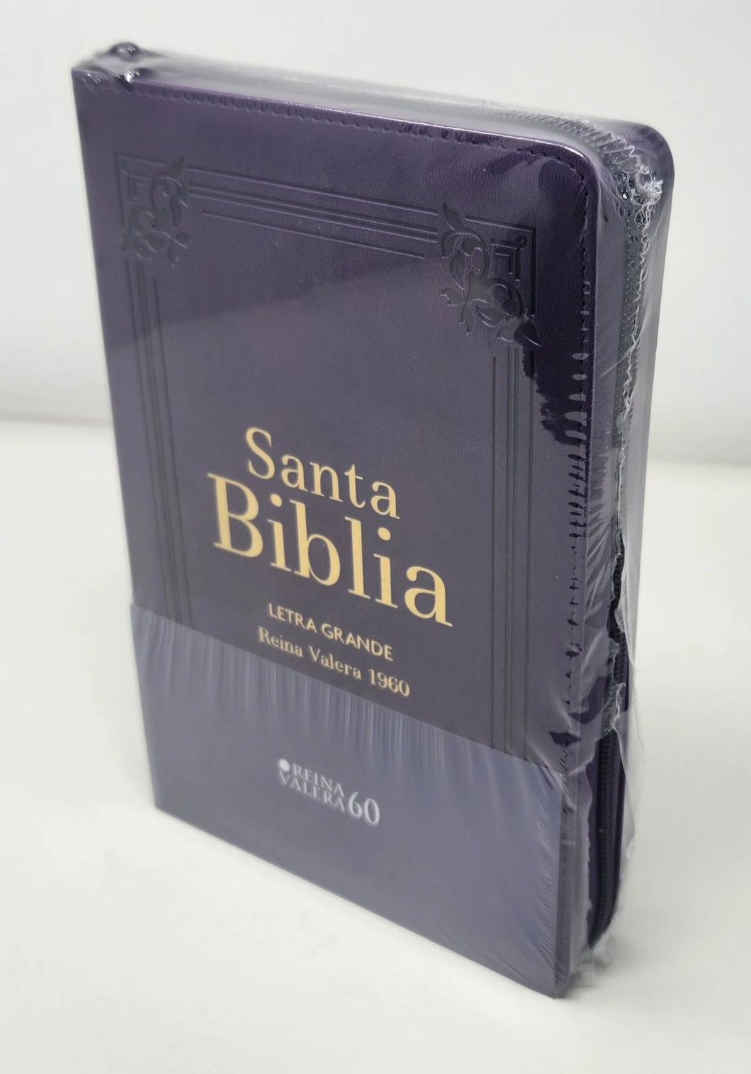 Biblia RVR 1960 Letra Grande Tamaño Manual Lila con Cierre con Índice