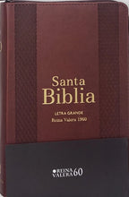 Cargar imagen en el visor de la galería, Biblia RVR 1960 Letra Grande Tamaño Manual Marrón con Cierre con Índice
