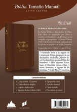 Cargar imagen en el visor de la galería, Biblia RVR 1960 Letra Grande Tamaño Manual Marrón con Cierre con Índice
