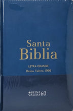 Cargar imagen en el visor de la galería, Biblia RVR 1960 Letra Grande Tamaño Manual Azúl Acero con Cierre con Índice
