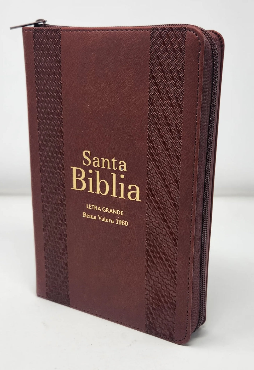 Biblia RVR 1960 Letra Grande Tamaño Manual Marrón con Cierre con Índice