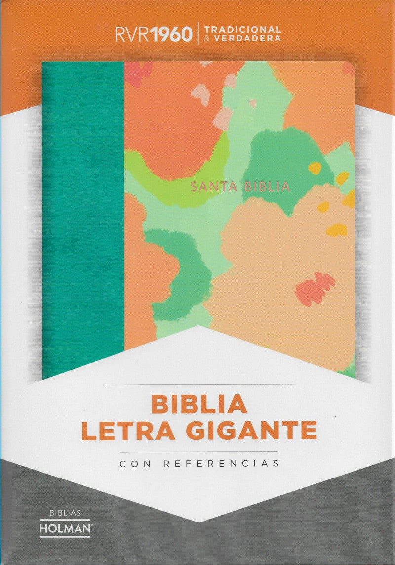 Biblia RVR 1960 Letra Gigante Floral Símil Piel