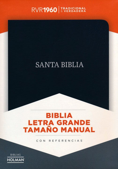 Biblia RVR 1960 Letra Grande Tamaño Manual Piel Fabricada Negro