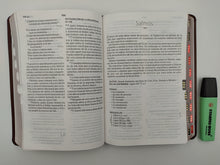 Cargar imagen en el visor de la galería, Biblia RVR 1960 Letra Grande Tamaño Manual Marrón Piel Fabricada con Índice
