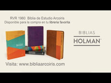 Cargar y reproducir el video en el visor de la galería, Biblia RVR 1960 de Estudio Arco Iris Multicolor Piel Imitación Negro con Índice
