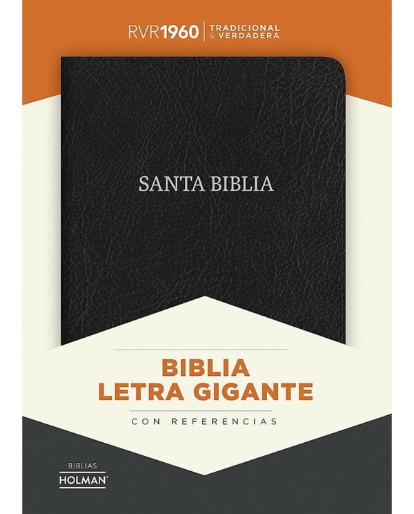 Biblia RVR 1960 Letra Gigante Piel Fabricada Negro con Índice