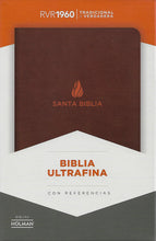 Cargar imagen en el visor de la galería, Biblia RVR 1960 Ultrafina Marrón Piel Fabricada
