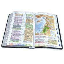 Cargar imagen en el visor de la galería, Biblia RVR 1960 de Estudio Arco Iris Multicolor Piel Imitación Negro con Índice
