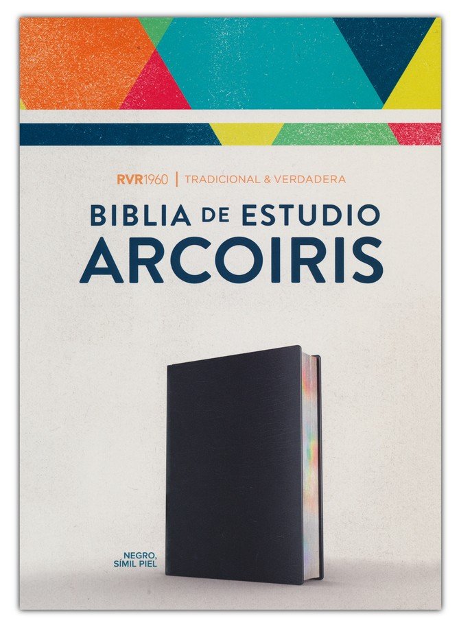 Biblia RVR 1960 de Estudio Arco Iris Negro Imitación Piel