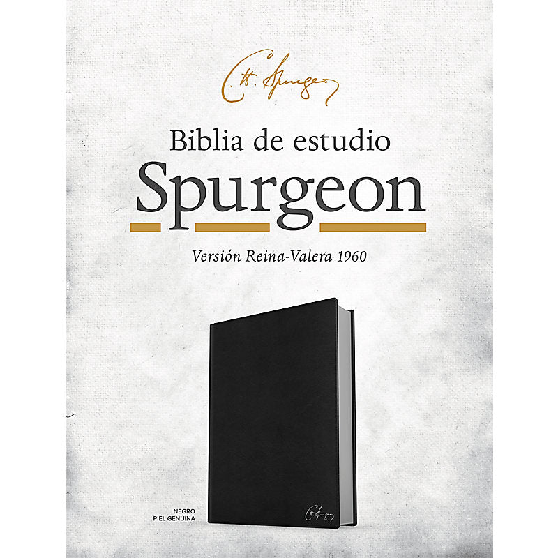 Biblia RVR 1960 de Estudio Spurgeon Negro Piel Genuina