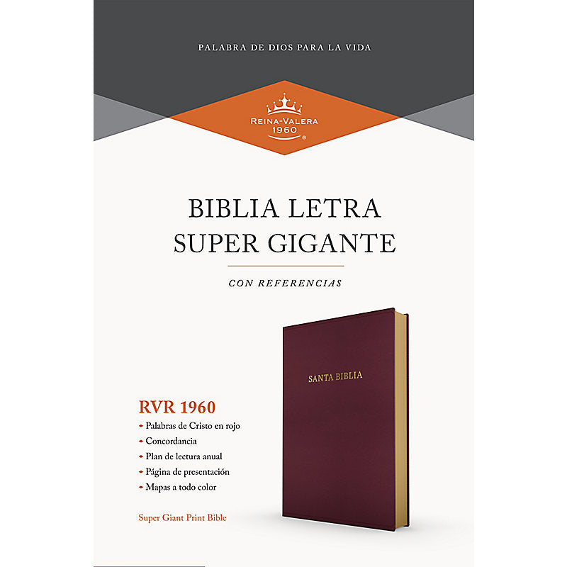 Biblia RVR 1960 Letra Súper Gigante Borgoña Imitación Piel