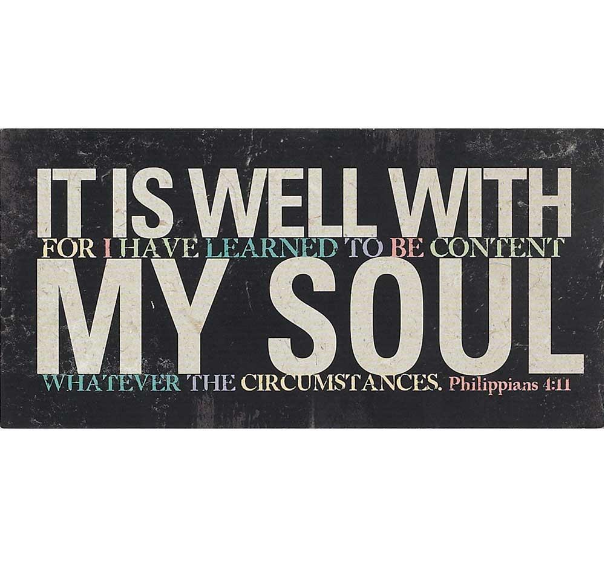 Placa de madera - en Inglés - It Is Well With My Soul