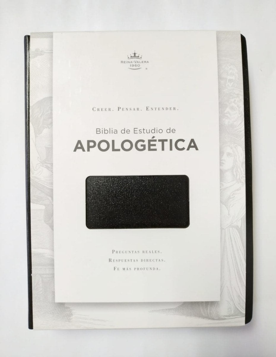 Biblia RVR 1960 de Estudio de Apologetica Negro Imitación Piel