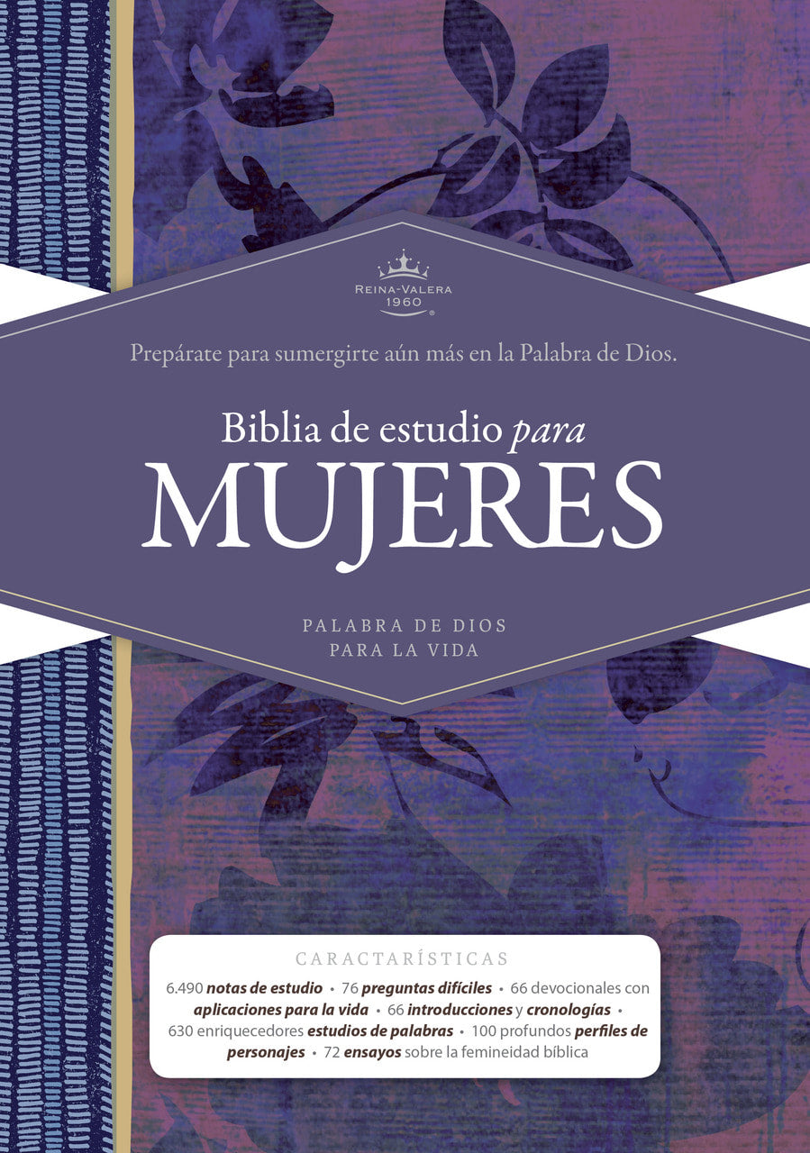 Biblia RVR 1960 de Estudio para Mujer Azul Floreado Tela Impresa con Índice