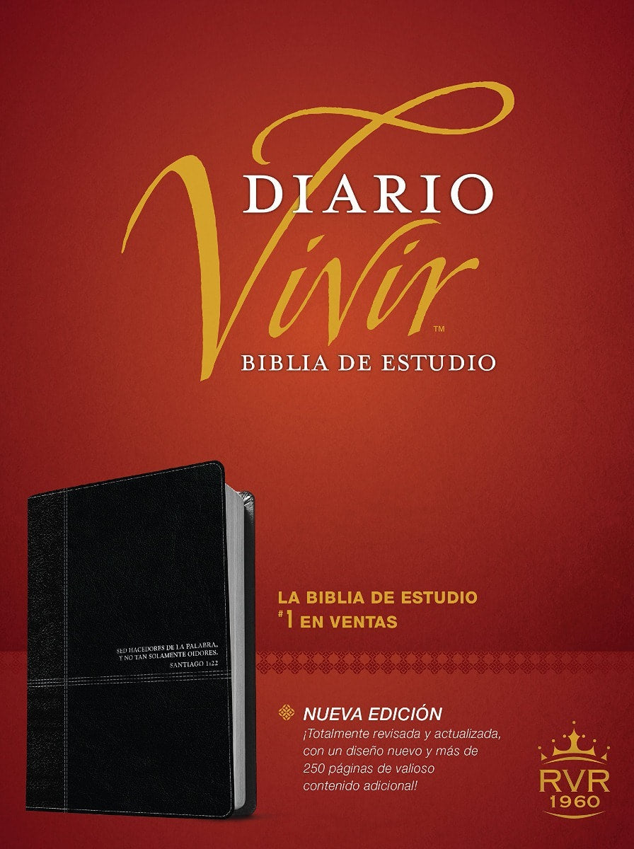 Biblia RVR 1960 de Estudio Diario Vivir Negro Ónice Sentipiel