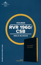 Cargar imagen en el visor de la galería, Biblia RVR 1960 CSB Bilingüe Negro Imitación Piel
