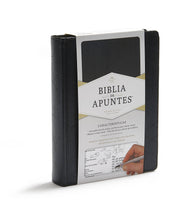 Cargar imagen en el visor de la galería, Biblia RVR 1960 de Apuntes Negro Símil Piel y Tela
