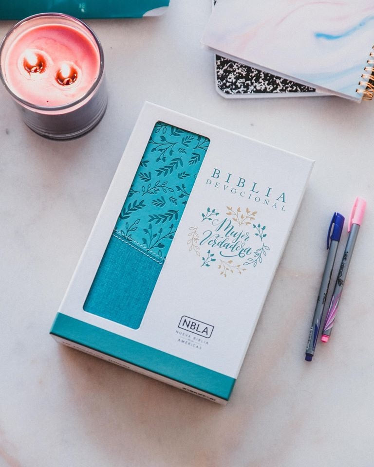 Biblia NBLA Devocional Mujer Verdadera Duotono Aqua